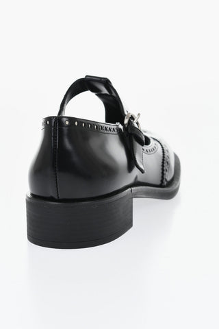 브러시드 가죽 메리제인 펌프스 3cm 굽