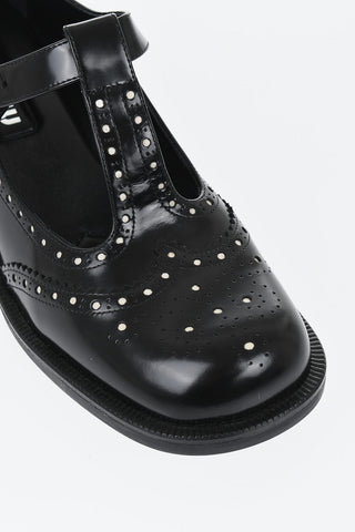 브러시드 가죽 메리제인 펌프스 3cm 굽