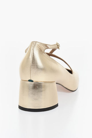 Decollete' in Pelle Metallizzata con Tacco 5cm
