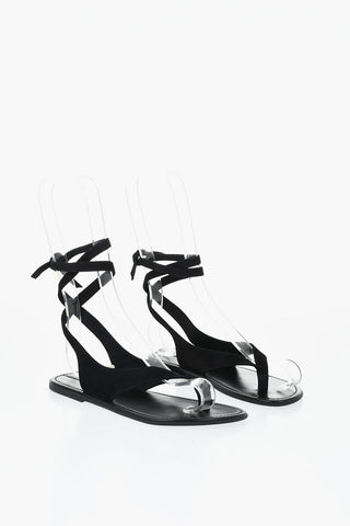 Nubuck Leather Sandals BEACH With Tie Detail