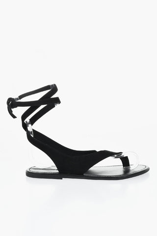 Nubuck Leather Sandals BEACH With Tie Detail