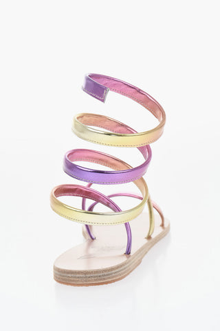 Laminated Leather Gladiator Sandals