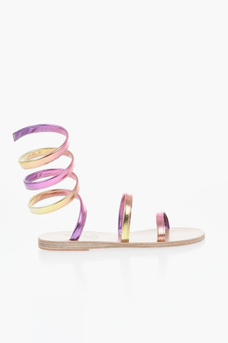 Laminated Leather Gladiator Sandals