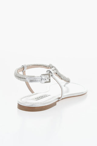 Sandali T-Strap Ad Infradito ELISA 111 in Pelle con Strass