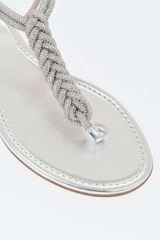 Sandali T-Strap Ad Infradito ELISA 111 in Pelle con Strass