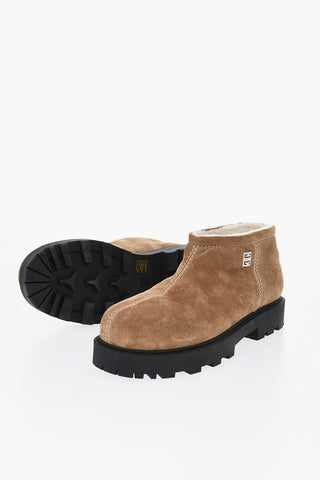Suede Ankle Boots with Shearling Lining