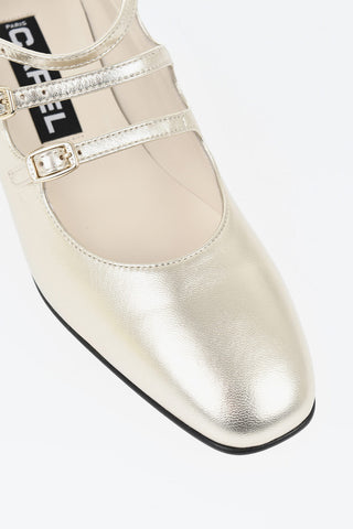 Décolleté KINA 22 aus metallisiertem Leder mit 5cm Absatz