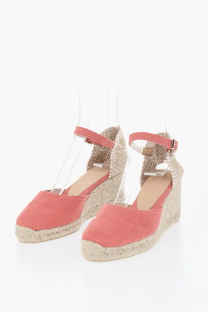 Decollete CAROL in Cotone con Zeppa in Raffia 6cm 