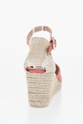 Decollete CAROL in Cotone con Zeppa in Raffia 6cm 