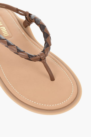 Leather Slingback Thong Sandals