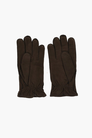 Einfarbige Handschuhe Aus Veloursleder