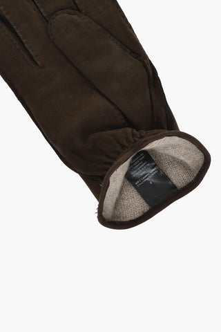 Einfarbige Handschuhe Aus Veloursleder