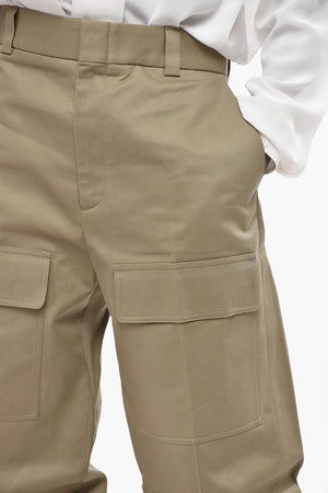 면 카고 팬츠 히든 버튼 여밈