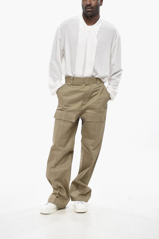 면 카고 팬츠 히든 버튼 여밈