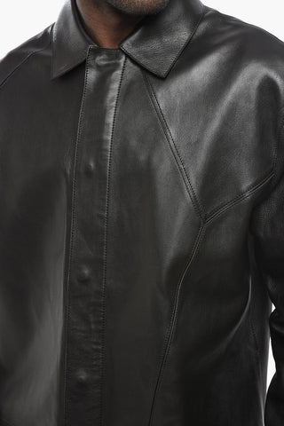 Leather Overshirt PUZZLE With Hidden Placket