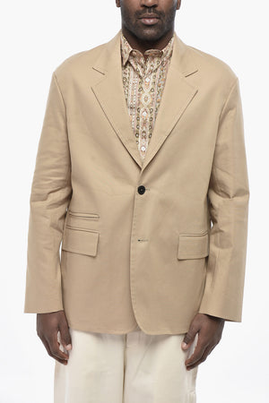 Ungefütterter Baumwollblazer Mit Pattentaschen