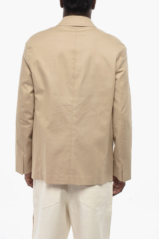Blazer in Cotone Sfoderata con Tasche ad Aletta