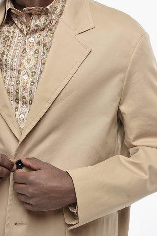 Blazer in Cotone Sfoderata con Tasche ad Aletta