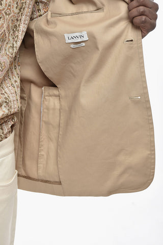 Blazer in Cotone Sfoderata con Tasche ad Aletta