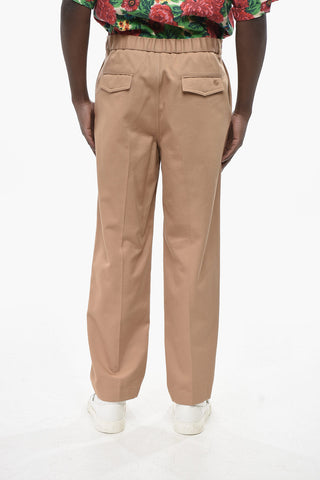 Casual Cotton Trousers With Iconic Pattern