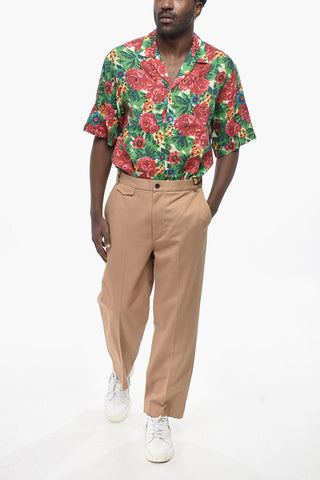 Casual Cotton Trousers With Iconic Pattern