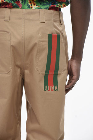 Pantaloni In Cotone con Dettaglio Iconico