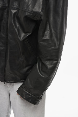 Giubbotto in Pelle con Chisura Zip