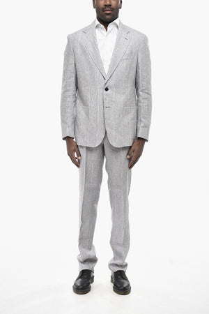 Striped Linen Suit NAPOLI, Classic Lapel