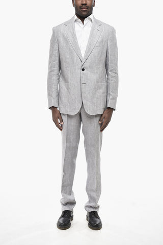 Striped Linen Suit NAPOLI, Classic Lapel