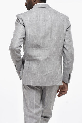 Striped Linen Suit NAPOLI, Classic Lapel