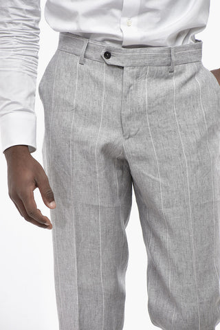 Striped Linen Suit NAPOLI, Classic Lapel