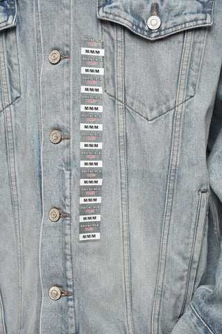 Denim Jacket with Delavé Effect and Logo Buttons
