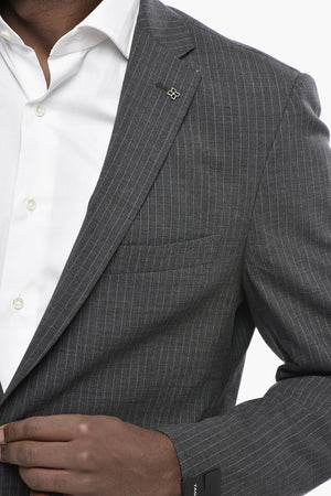 Stretch Virgin Wool Pinstripe Suit