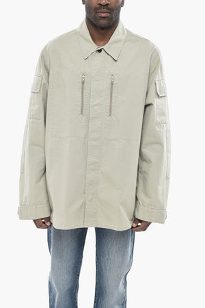 Checked Ripstop Overshirt with Snap Buttons