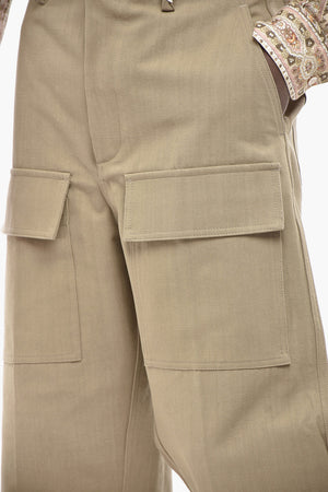 앞면 대형 포켓의 면 카고 팬츠