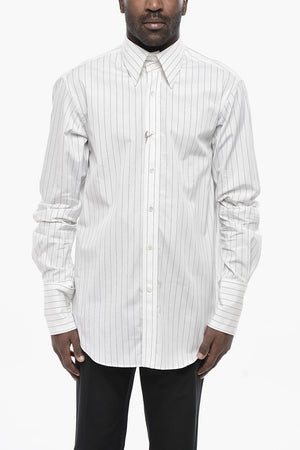 Striped Printed Double-Collar Shirt