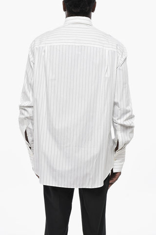Striped Printed Double-Collar Shirt