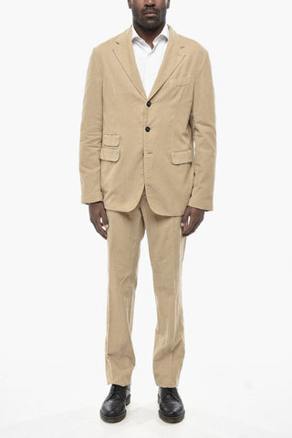 골지 벨루어 수트 투 슬릿 클래식 노치 라펠