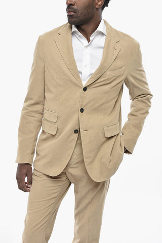 골지 벨루어 수트 투 슬릿 클래식 노치 라펠