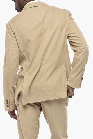 골지 벨루어 수트 투 슬릿 클래식 노치 라펠