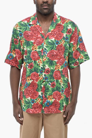 Camicia in Lino a Motivo Floreale