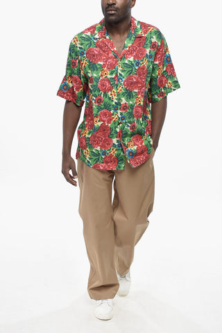 Camicia in Lino a Motivo Floreale