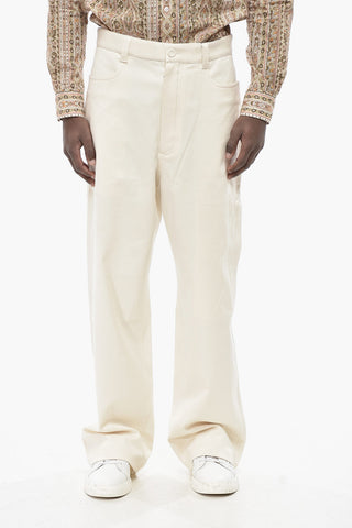 ICONS Hose mit geradem Bein und Leder-Logo-Patch