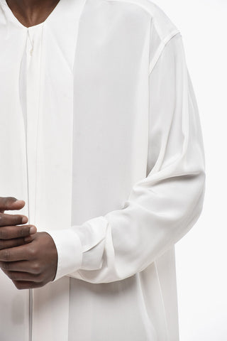 Silk Chiffon Tie-Neck Shirt