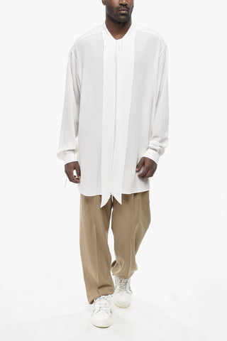Silk Chiffon Tie-Neck Shirt
