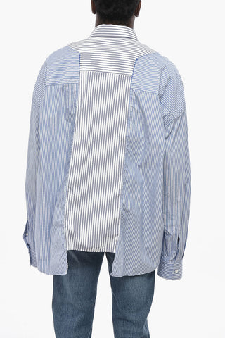 Two-Tone Striped Shirt With French Collar