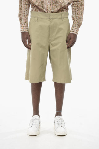 Shorts In Cotone con Abbottonatura Nascosta