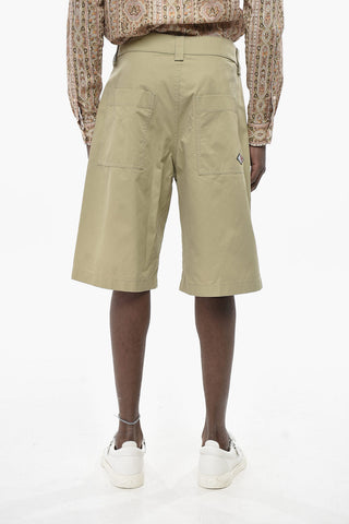 Shorts In Cotone con Abbottonatura Nascosta