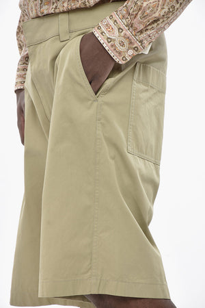 Shorts In Cotone con Abbottonatura Nascosta