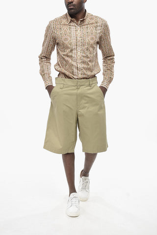 Shorts In Cotone con Abbottonatura Nascosta
